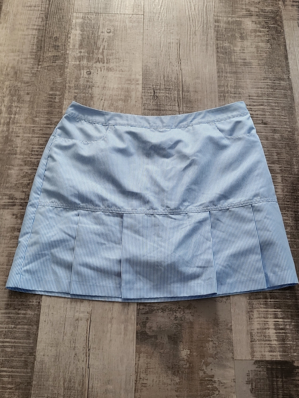 Adidas Golf Skort Striped Blue Pleated Athletic Tennis Skirt Womens Size 8 Sport